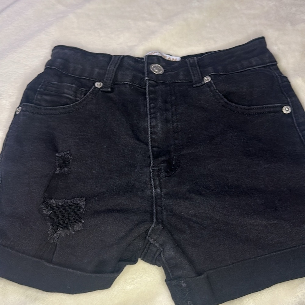 Wax Jean Black High Waisted Jean Shorts